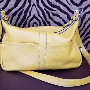 🌼 Tignanello Leather Shoulder Bag – Yellow – Crossbody/Shoulder Strap